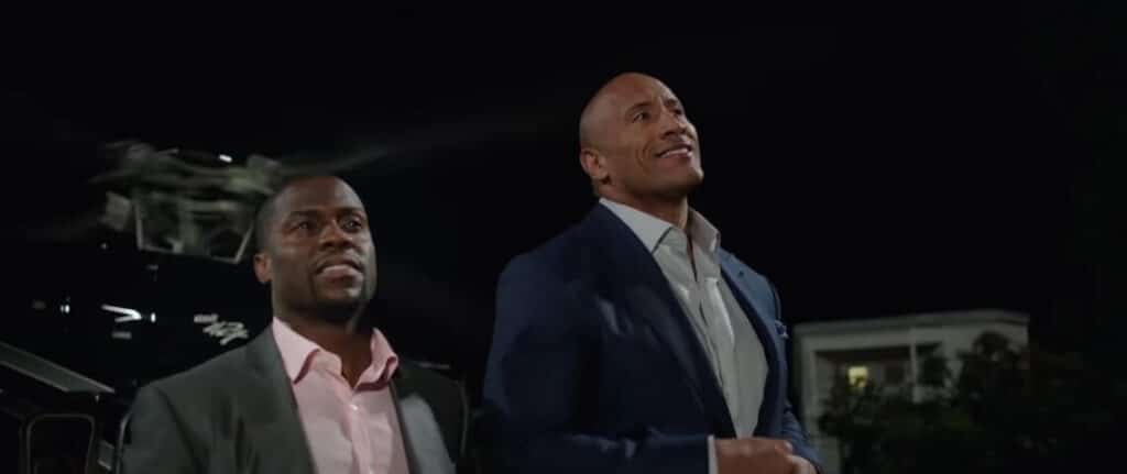 Calvin Joyner (Kevin Hart) e Bob Stone (Dwayne Johnson)