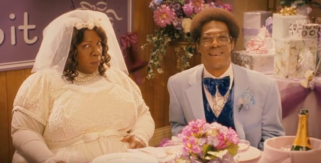 Rasputia (Eddie Murphy) e Norbit (Eddie Murphy)